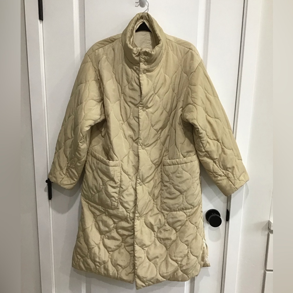 Moussy Quilted Parka Coat Long 1 Khaki Thermo Lite EcoMode Reversible